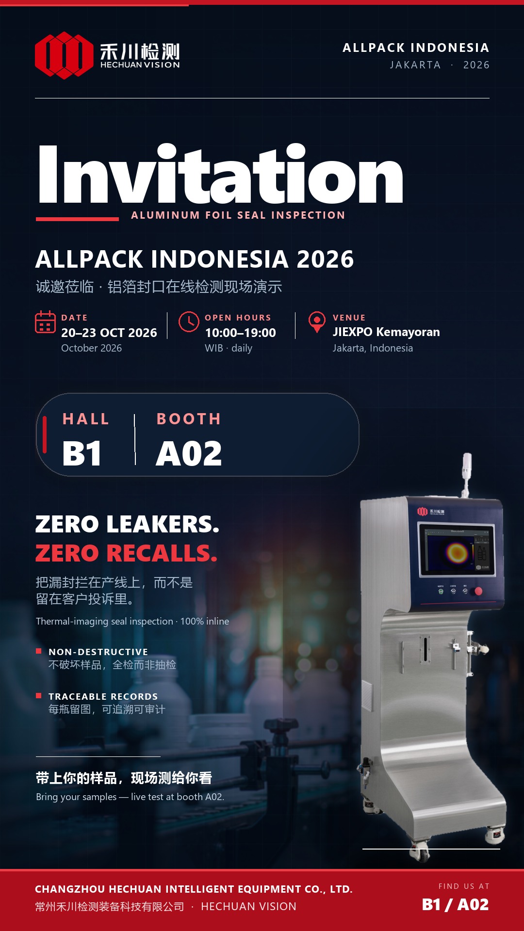 Deepening Quality Control Market in Southeast Asia|Hechuan Vision to Showcase at ALLPACK Indonesia
